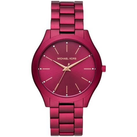 michael kors slim runway plum watch